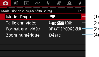 Exemple d'écran