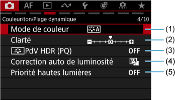 Exemple d'écran