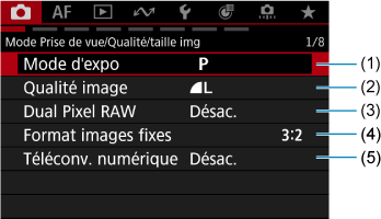 Exemple d'écran