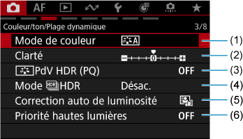 Exemple d'écran