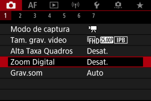 Canon: Manual do produto: EOS R10 : Menus de Separadores: Configuração