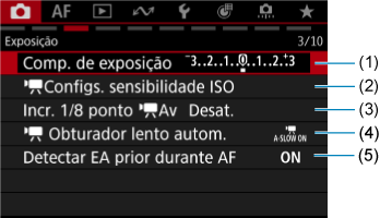 Ecrã modelo