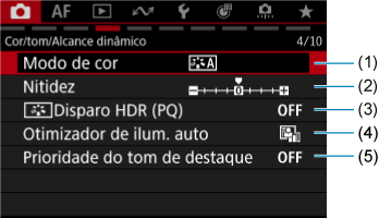 Ecrã modelo