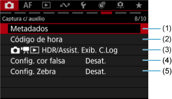 Ecrã modelo