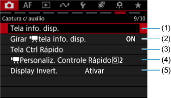 Ecrã modelo