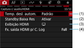 Ecrã modelo