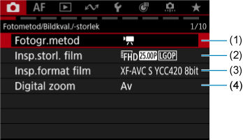 Exempel på skärmar